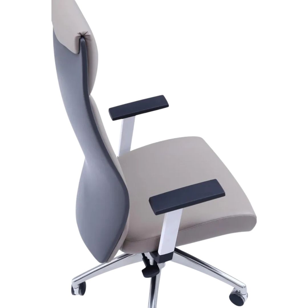 HB Modern High-Back Executive Chair – Grey Leatherette - Image 3