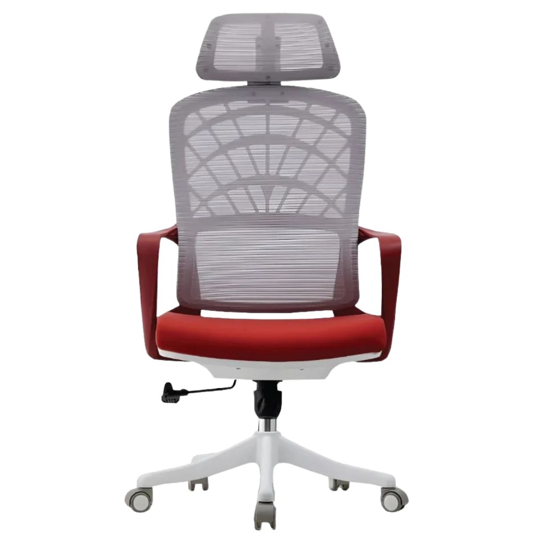 ErgoMesh High-Back Chair – Red & White Edition