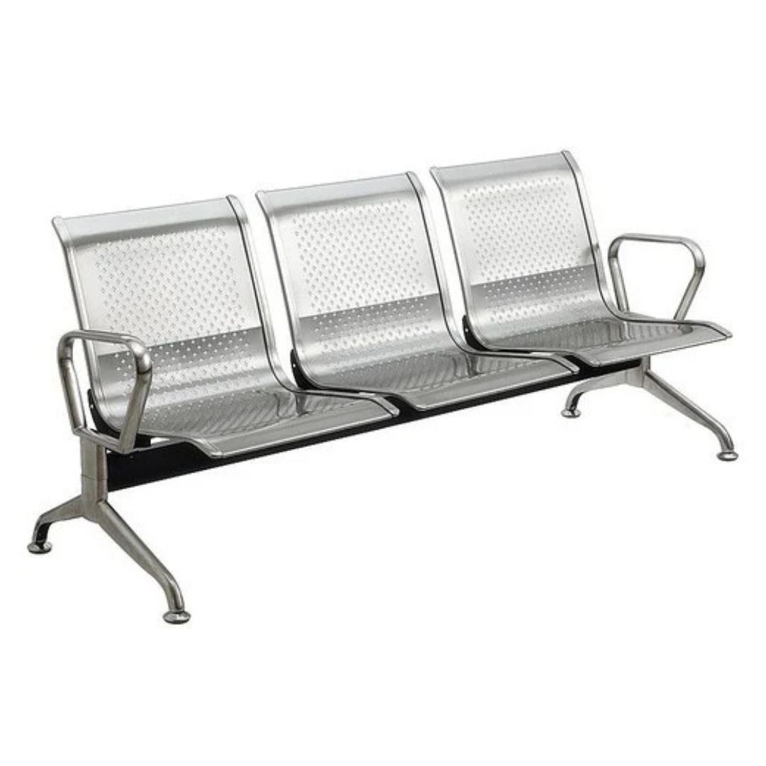 Stainless Steel Visitor Chair – 3 Seater Waiting Bench